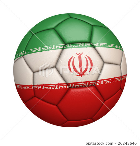 Iran flag football close-up, isolated on white background (high resolution 3D CG rendering ∕ coloring illustration) Iran flag football close-up, isolated on white background (high resolution 3D CG rendering ∕ coloring illustration) 26245640