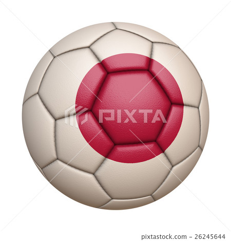 Japanese flag football close-up, isolated on white background (high resolution 3D CG rendering ∕ coloring illustration) 26245644