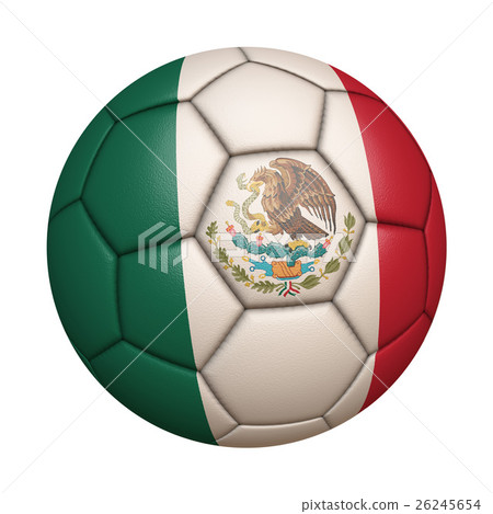 Mexican flag football close-up, isolated on white background (high resolution 3D CG rendering ∕ coloring illustration) 26245654