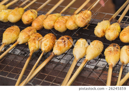 Grilled sticky rice with egg or Khao Jee Grilled sticky rice with egg or Khao Jee 26245859