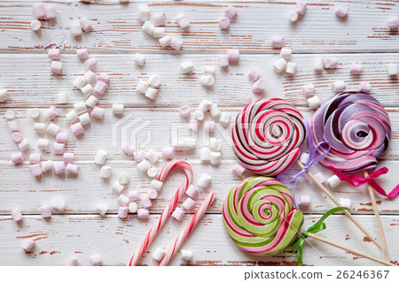 Lollipop candies on white 26246367