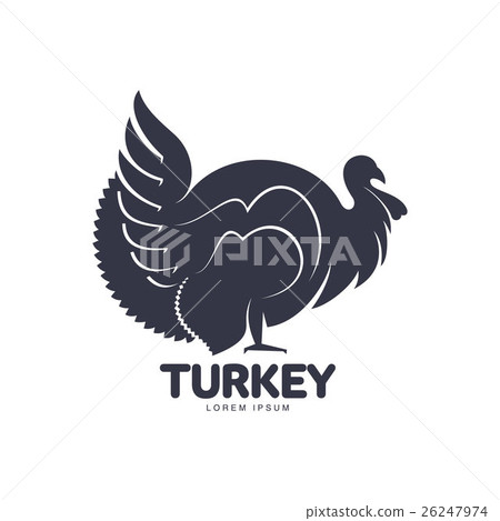 Stylized turkey silhouette graphic logo template Stylized turkey silhouette graphic logo template 26247974