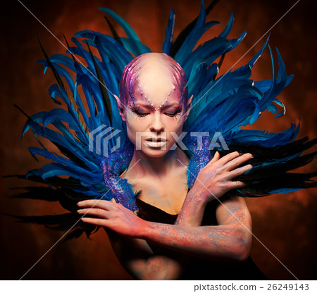 Creative makeup. Woman from space concept. 26249143