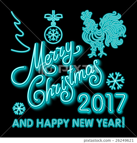 The rooster new year greeting card design template 26249621