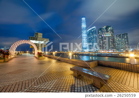 Night view Hong Kong illumination, Ferry Terminal Night view Hong Kong illumination, Ferry Terminal 26250559