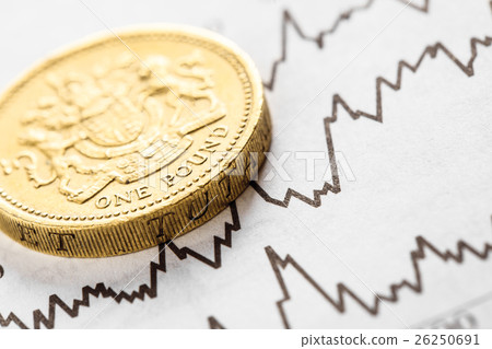 The coin one pound on graphics background The coin one pound on graphics background 26250691