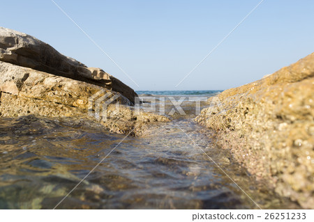 View through the rocks in an endless sea View through the rocks in an endless sea 26251233