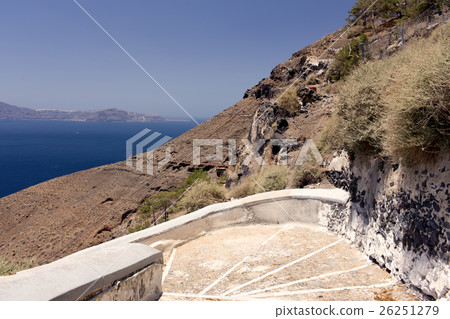 Santorini Island - Stairs to the Mediterranean Sea Santorini Island - Stairs to the Mediterranean Sea 26251279