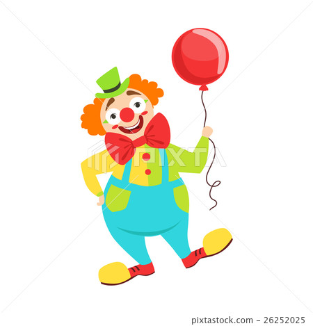 Circus Clown Artist In Classic Outfit With Red 26252025