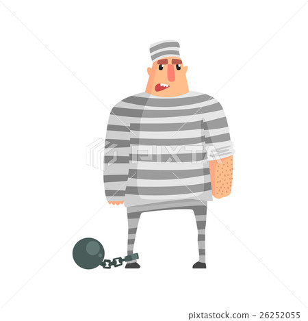 Criminal InStripy Prison Uniform Standing In Irons Criminal InStripy Prison Uniform Standing In Irons 26252055