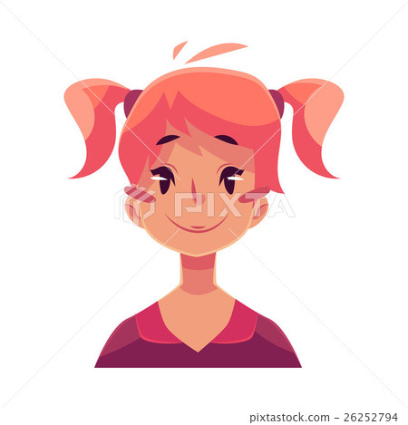 Teen girl face, neutral facial expression 26252794