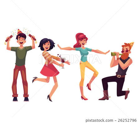 Set of friends having fun at a birthday party Set of friends having fun at a birthday party 26252796