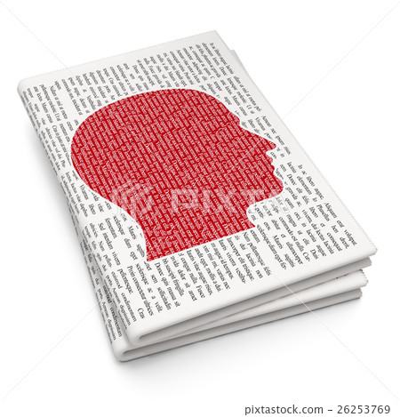 Data concept: Head on Newspaper background Data concept: Head on Newspaper background 26253769