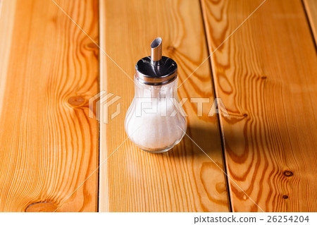 batcher metal glass with granulated sugar on 26254204