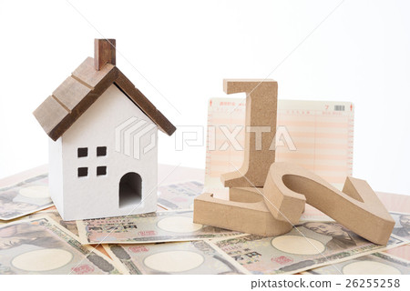 議院對象和數字在很多金錢白色背景 26255258