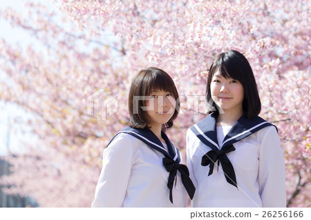 High school student and cherry blossoms image 26256166