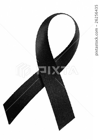 Black ribbon isolated with clipping-path. 26256435