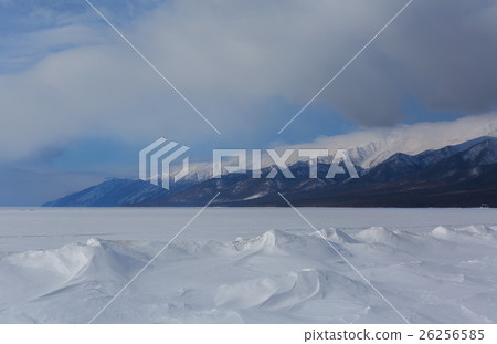 Snowy Beach of Lake Baikal and Holy Nose Peninsula Snowy Beach of Lake Baikal and Holy Nose Peninsula 26256585