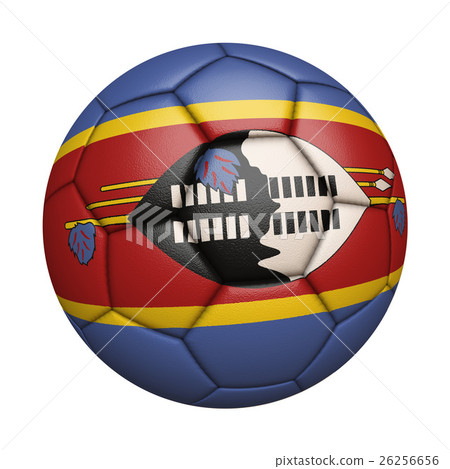 Swaziland flag football close-up, isolated on white background (high resolution 3D CG rendering ∕ coloring illustration) Swaziland flag football close-up, isolated on white background (high resolution 3D CG rendering ∕ coloring illustration) 26256656