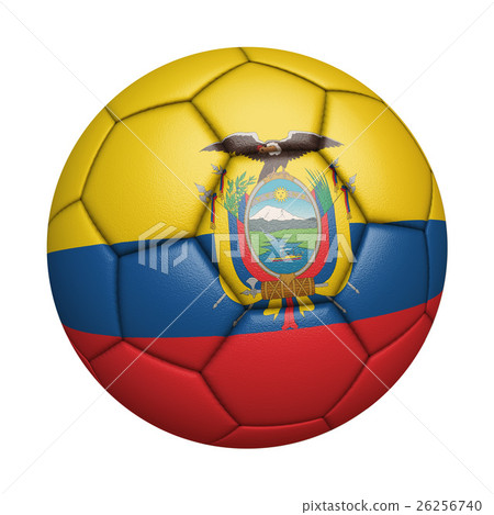 Ecuador flag football close-up, isolated on white background (high resolution 3D CG rendering ∕ coloring illustration) Ecuador flag football close-up, isolated on white background (high resolution 3D CG rendering ∕ coloring illustration) 26256740