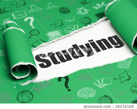 Learning concept: black text Studying under the 26258169