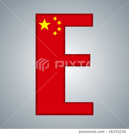 China flag in the form of letters. 26259256