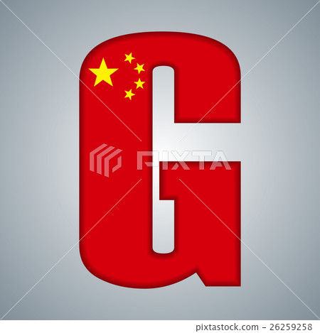 China flag in the form of letters. 26259258