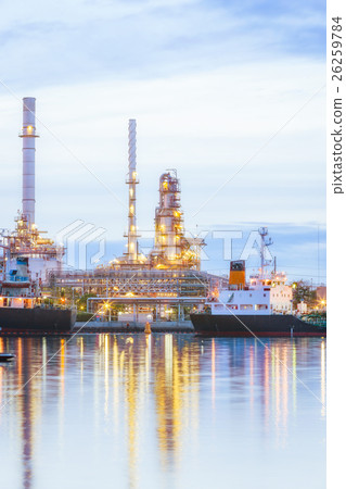 Oil refinery plant at twilight with copy space. 26259784