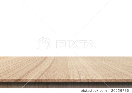Wood table top on isolated background. Wood table top on isolated background. 26259786