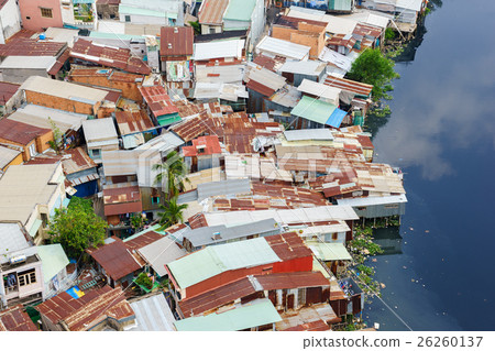 Colorful slum houses at Saigon (view from top) Colorful slum houses at Saigon (view from top) 26260137