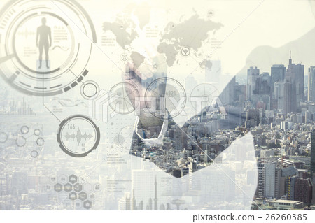 Business Person and Smart City Double Exposure 26260385