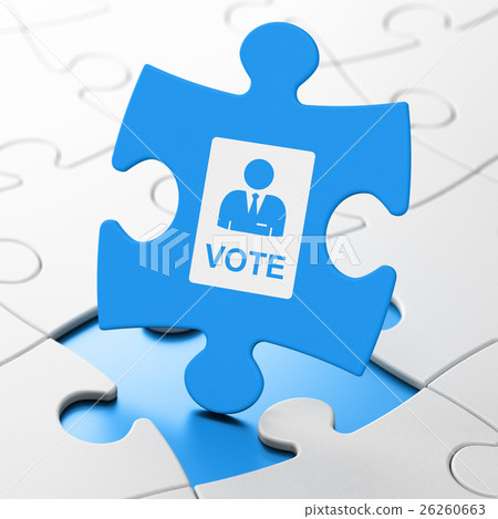 Politics concept: Ballot on puzzle background 26260663