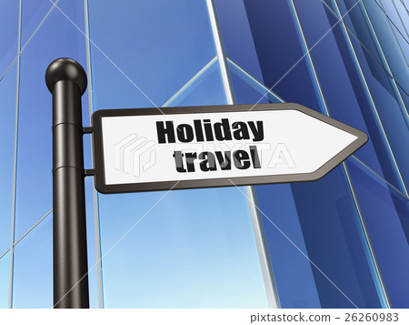 Tourism concept: sign Holiday Travel on Building 26260983