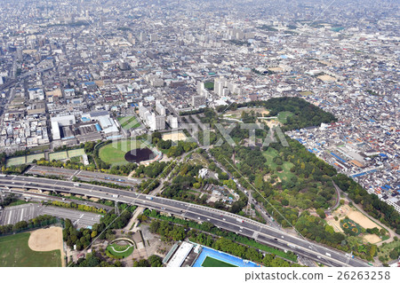 Aerial view of Yao City Kyuhoji green area 26263258