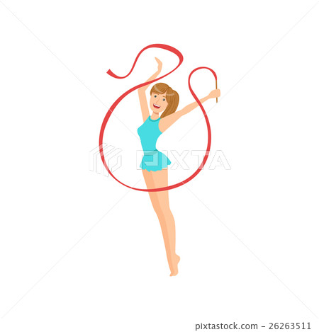 Professional Rhythmic Gymnastics Sportswoman With 26263511