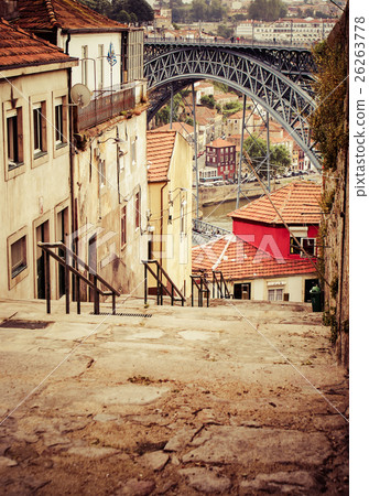 view of Porto in Portugal with the famous bridge  26263778