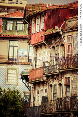 thin houses in old town, Porto, Portugal 26263789