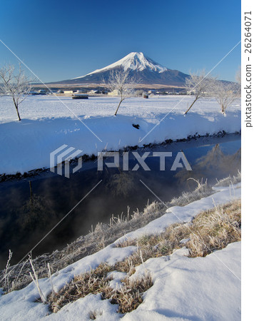 图库照片 富士山 严冬 雪景