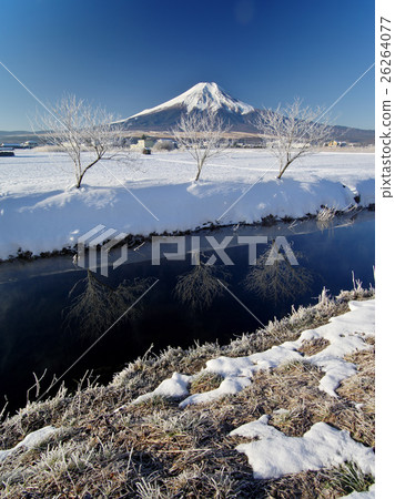 图库照片 富士山 严冬 雪景