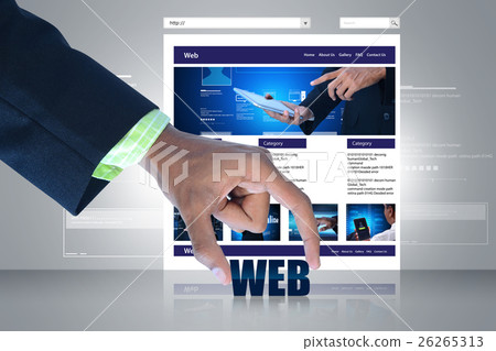 business man showing  internet website 26265313