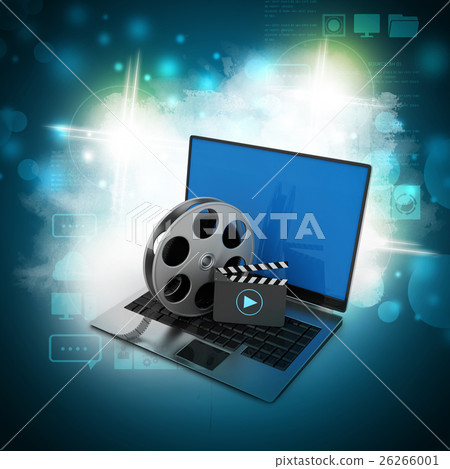 Laptop with reel - Stock Illustration [26266001] - PIXTA