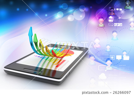 Smart phone showing a growth graph    26266097