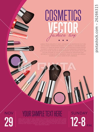 Cosmetics Vector Promo Flyer with Date and Time 26266315