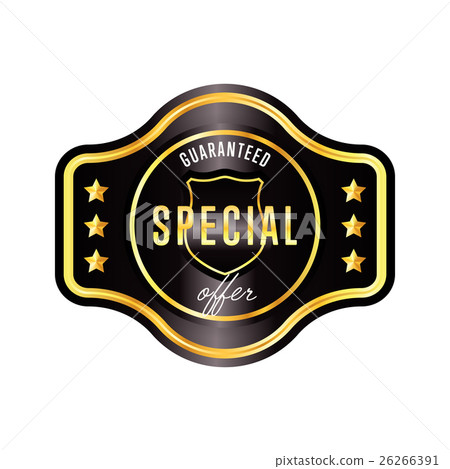 Gold badge with black text vector isolated - Stock Illustration ...