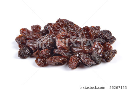 Dried raisins on a white background Dried raisins on a white background 26267133