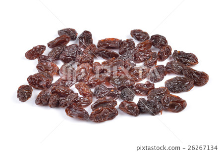 Dried raisins on a white background Dried raisins on a white background 26267134