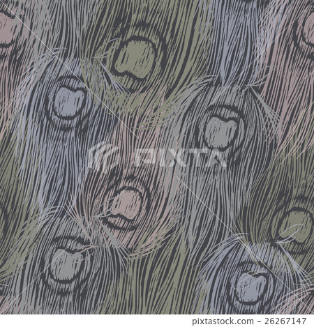 Vector peacock feathers seamless pattern 26267147