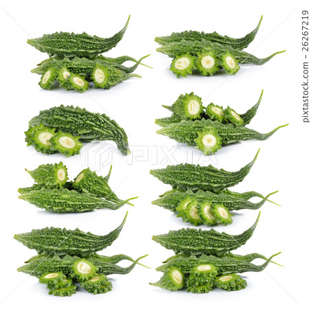Bitter melon isolated on white background Bitter melon isolated on white background 26267219