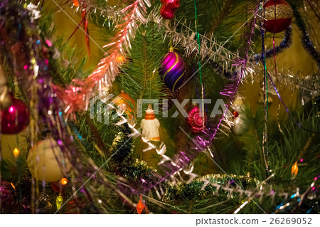 Beautiful background decorated Christmas tree  26269052