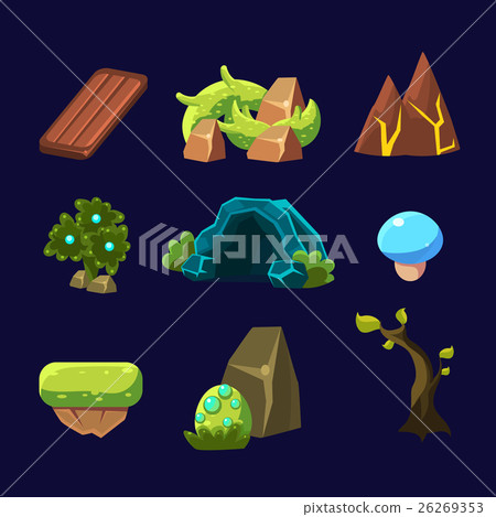 Forest Elements for Game. Vector Illustration Set 26269353